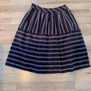 ANTHRO MAUVE-Striped Navy Skirt